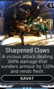sharpened claws